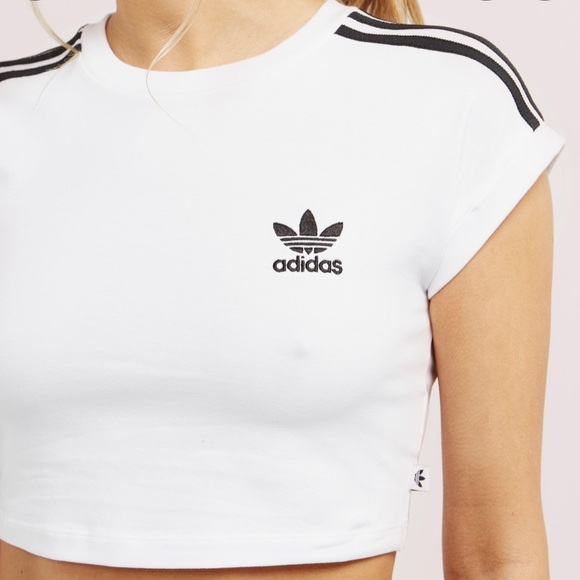 Adidas 3 Stripe Crop Top - Picture 5 of 7